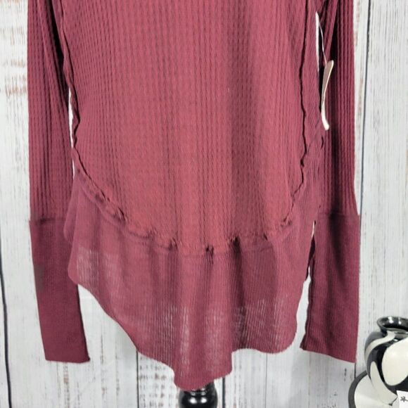 WE THE FREE Waffle Knit Oversized Long Sleeve Tunic Blouse - Picture 2 of 7